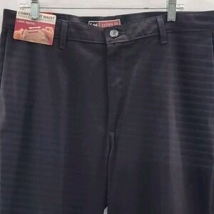 Lee Men's Custom Fit Flat Front Straight Fit Flex Waist 36X34 Black NWT